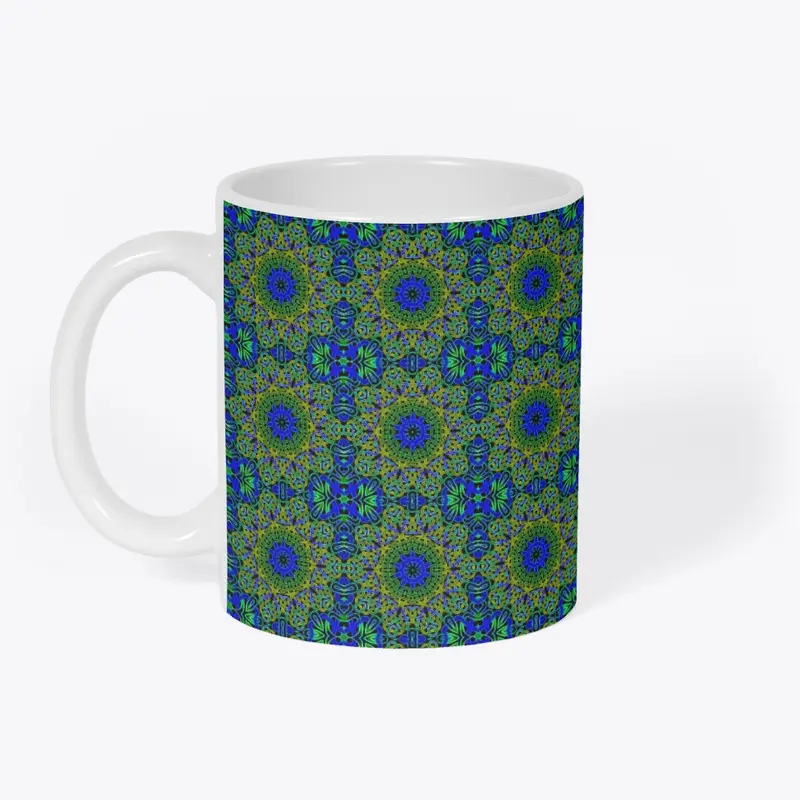 Blue Green Celtic Kaleidoscope Pattern