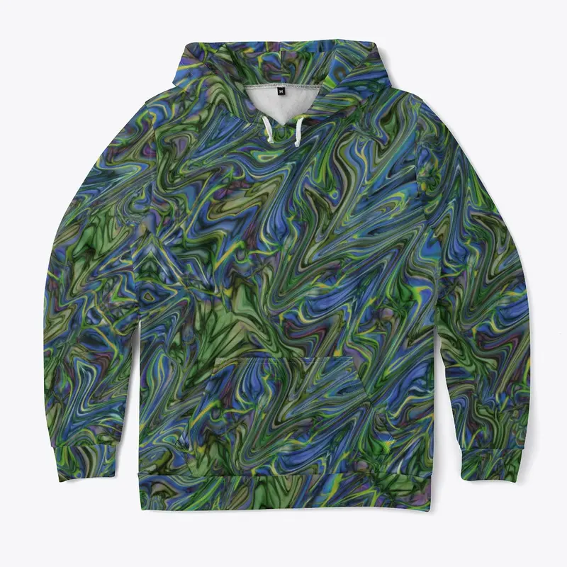 Blue Green Liquid Marbling