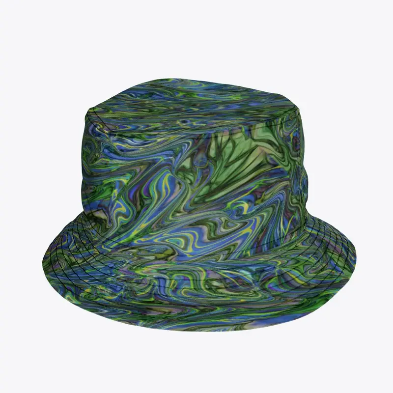 Blue Green Liquid Marbling