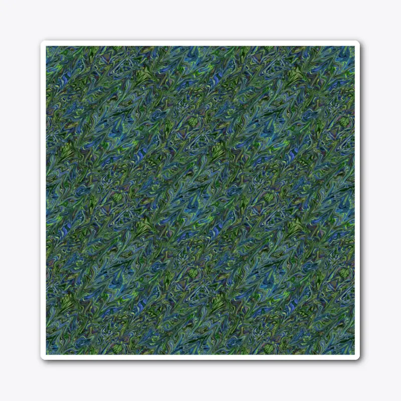 Blue Green Liquid Marbling