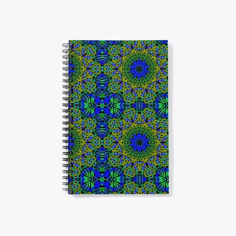 Blue Green Celtic Kaleidoscope Pattern