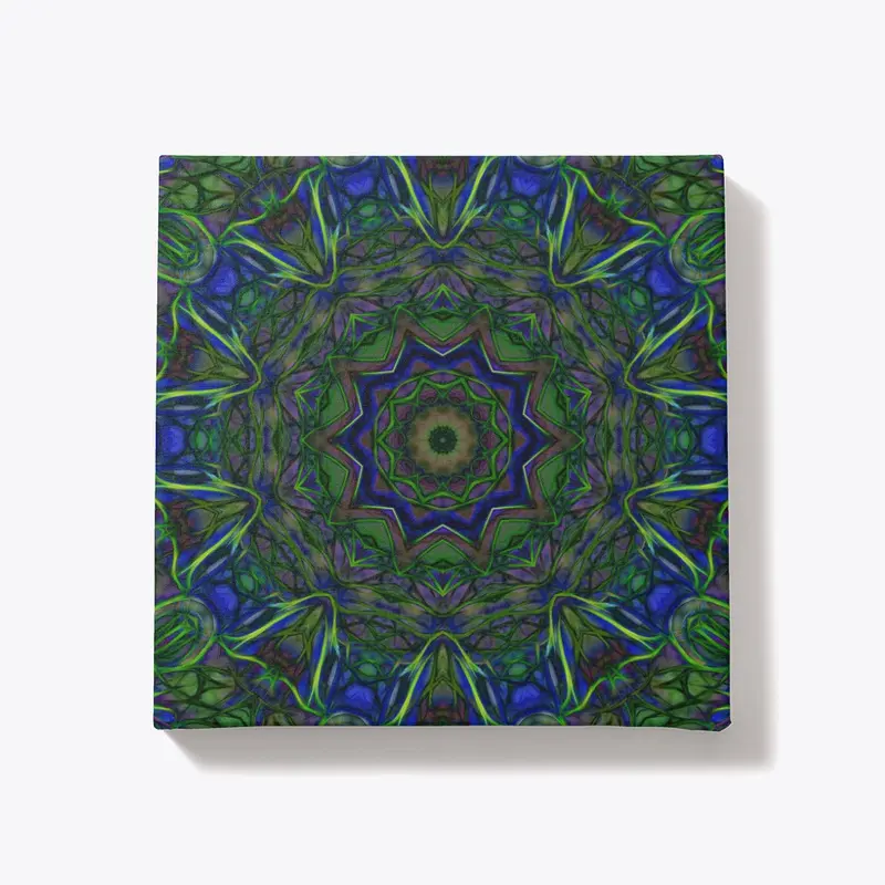 Blue Green Ribbon Kaleidoscope