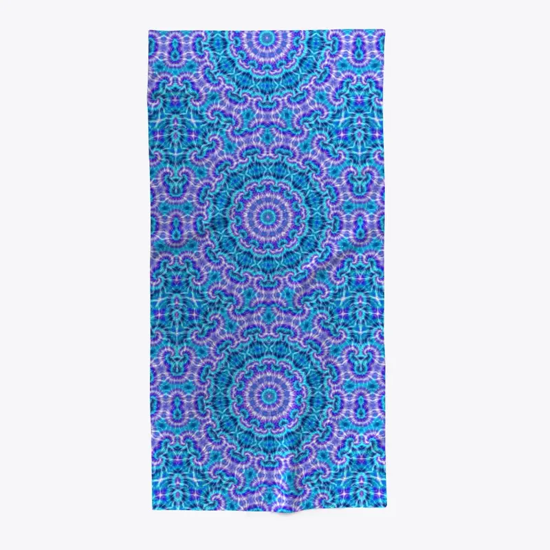 Blue and Purple Tie Dye Kaleidoscope