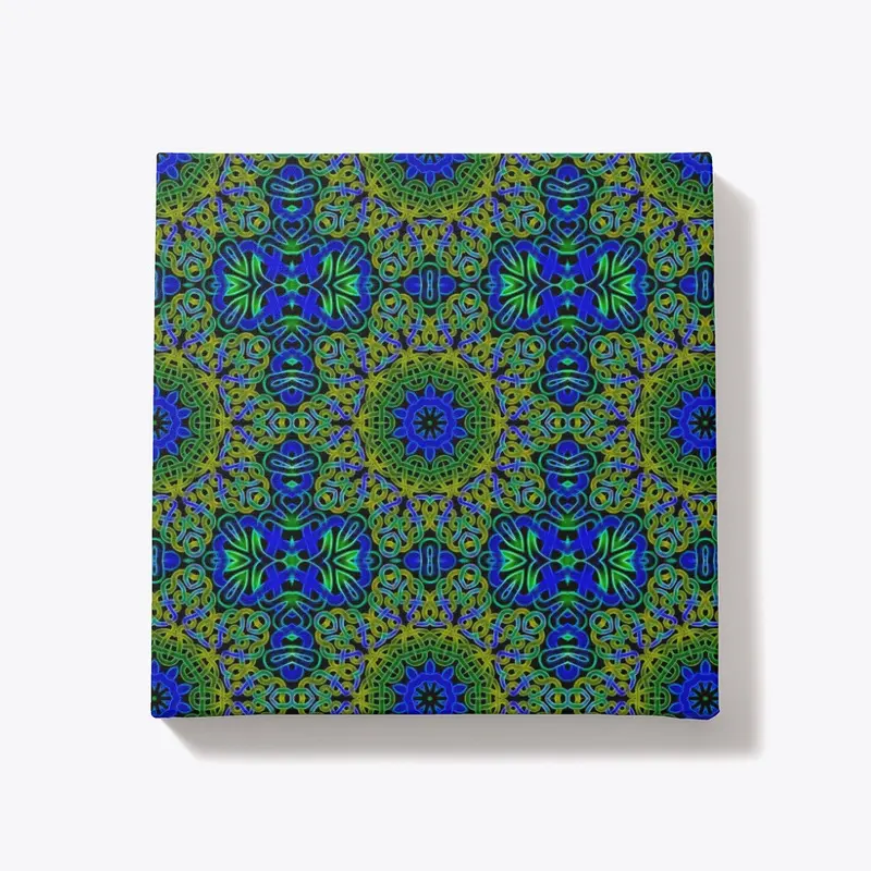 Blue Green Celtic Kaleidoscope Pattern