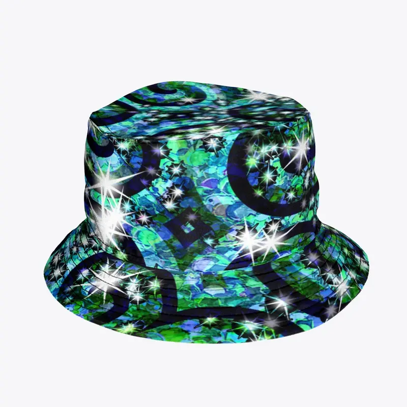 Blue Green Sparkle Swirl