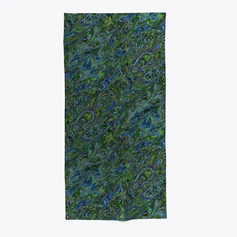 Blue Green Liquid Marbling