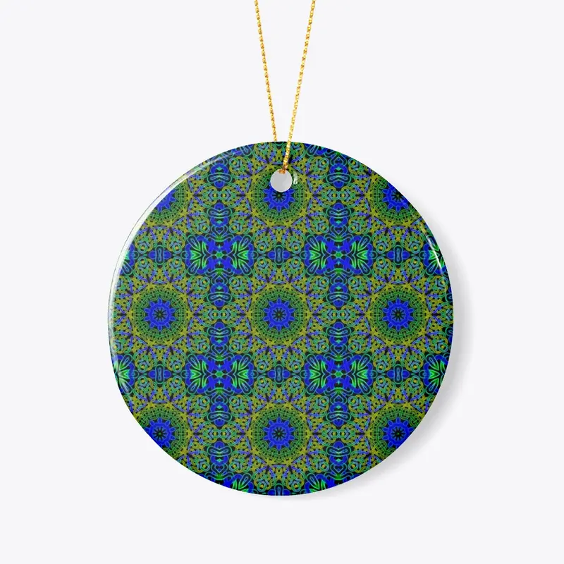 Blue Green Celtic Kaleidoscope Pattern