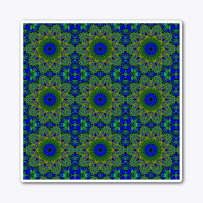 Blue Green Celtic Kaleidoscope Pattern