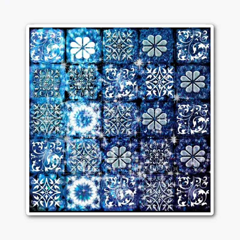 Blue Ice Crystals Motif