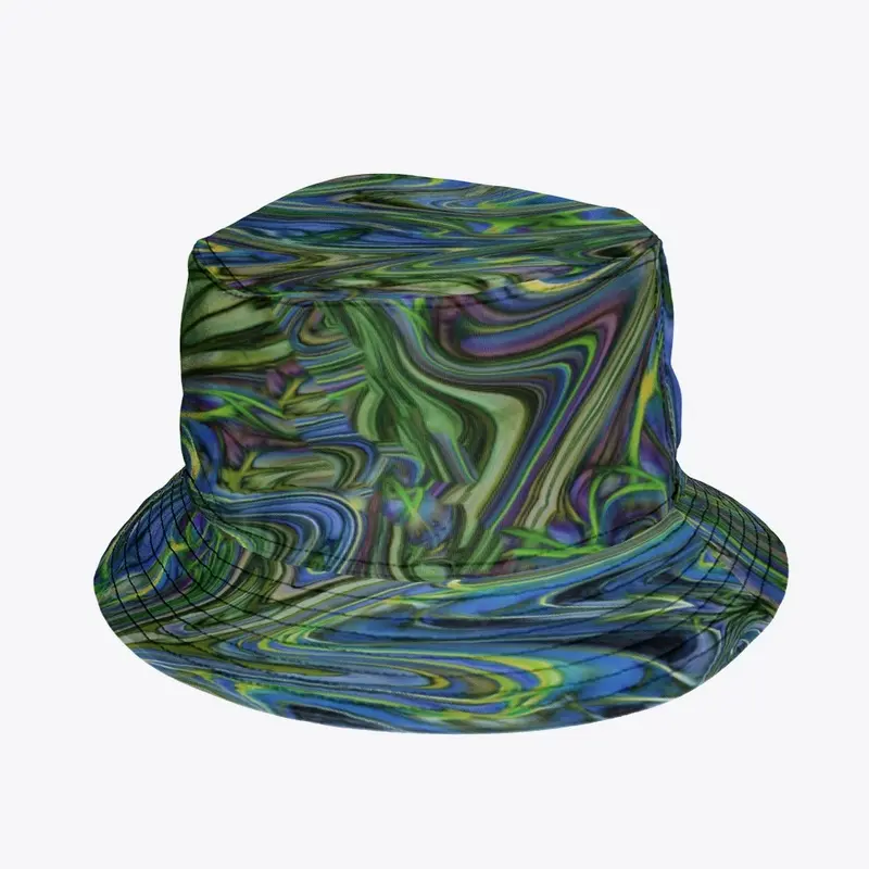 Blue Green Liquid Marbling