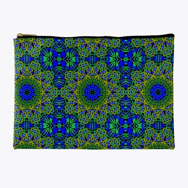 Blue Green Celtic Kaleidoscope Pattern