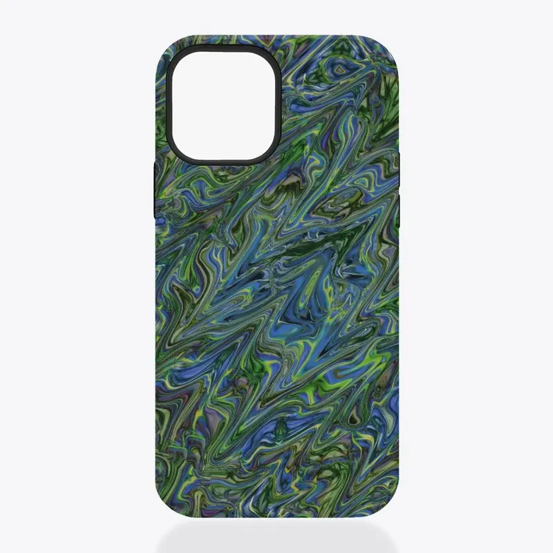 Blue Green Liquid Marbling