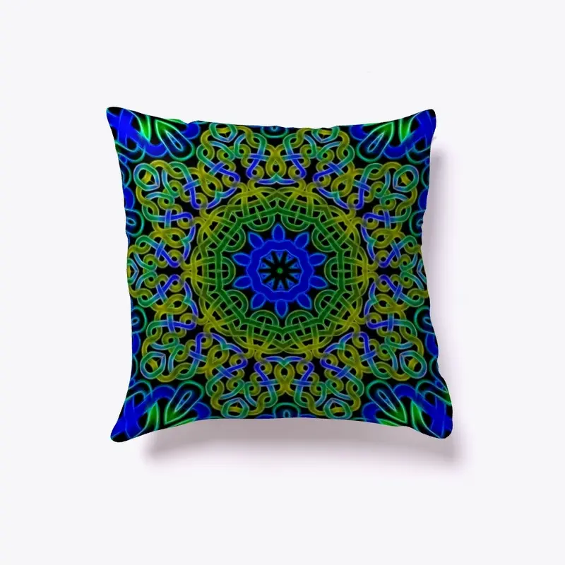 Blue Green Celtic Knot Kaleidoscope