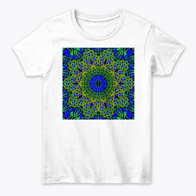 Blue Green Celtic Knot Kaleidoscope