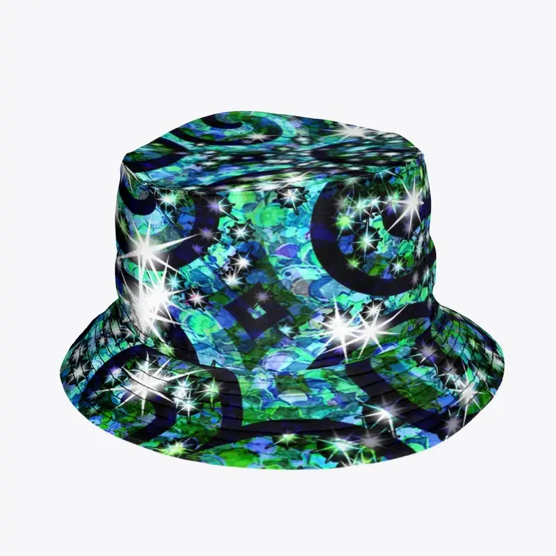 Blue Green Sparkle Swirl