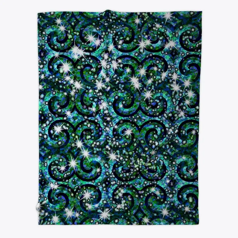 Blue Green Sparkle Swirl