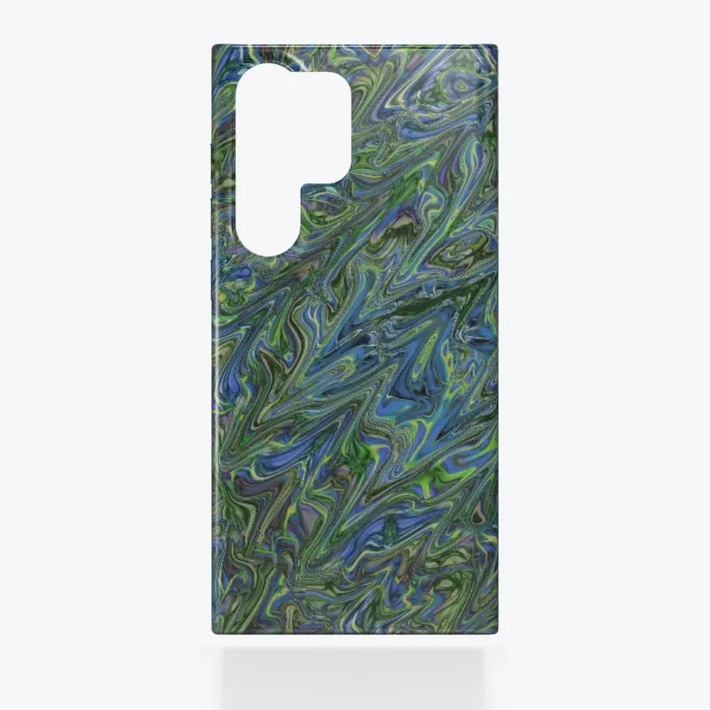 Blue Green Liquid Marbling