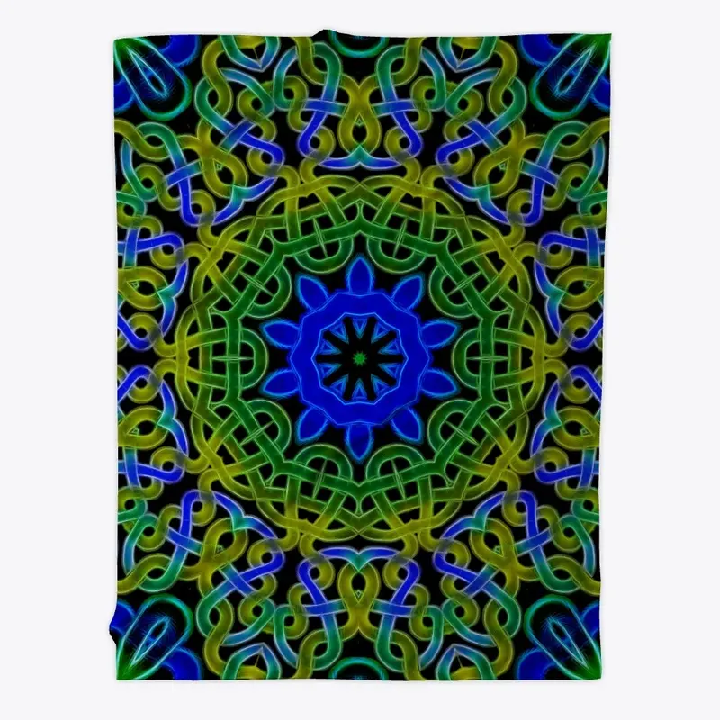 Blue Green Celtic Knot Kaleidoscope