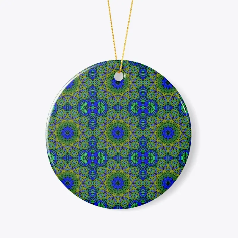 Blue Green Celtic Kaleidoscope Pattern